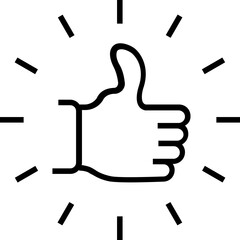 Sticker - Thumbs Up Line Vector Icon