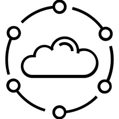 Wall Mural - Marketing Cloud Line Vector Icon 