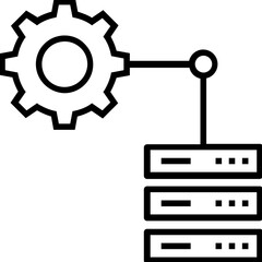 Canvas Print - Data Management Line Vector Icon