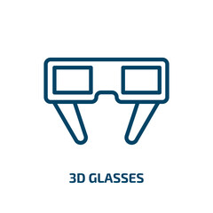 Poster - 3d glasses icon from activity and hobbies collection. Thin linear 3d glasses, entertainment, glasses outline icon isolated on white background. Line vector 3d glasses sign, symbol for web and mobile