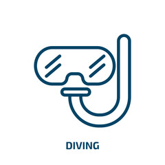 Wall Mural - diving icon from activity and hobbies collection. Thin linear diving, sea, tourism outline icon isolated on white background. Line vector diving sign, symbol for web and mobile