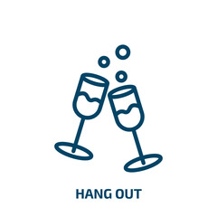Fototapete - hang out icon from activity and hobbies collection. Thin linear hang out, hang, message outline icon isolated on white background. Line vector hang out sign, symbol for web and mobile