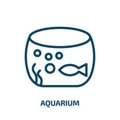 aquarium icon from activity and hobbies collection. Thin linear aquarium, animal, pet outline icon isolated on white background. Line vector aquarium sign, symbol for web and mobile