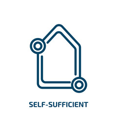 Poster - self-sufficient icon from agriculture farming and gardening collection. Thin linear self-sufficient, eco, energy outline icon isolated on white background. Line vector self-sufficient sign, symbol for