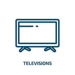 Poster - televisions icon from computer collection. Thin linear televisions, computer, television outline icon isolated on white background. Line vector televisions sign, symbol for web and mobile