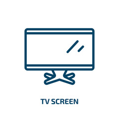 Poster - tv screen icon from computer collection. Thin linear tv screen, tv, screen outline icon isolated on white background. Line vector tv screen sign, symbol for web and mobile