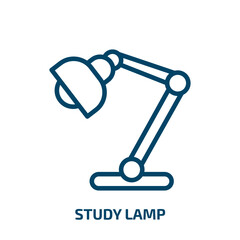 Poster - study lamp icon from computer collection. Thin linear study lamp, book, lamp outline icon isolated on white background. Line vector study lamp sign, symbol for web and mobile