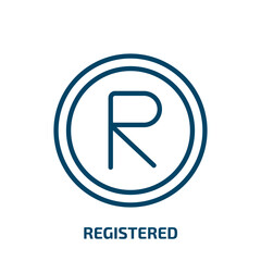 Poster - registered icon from education collection. Thin linear registered, business, register outline icon isolated on white background. Line vector registered sign, symbol for web and mobile