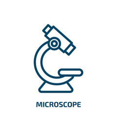 Poster - microscope icon from education collection. Thin linear microscope, medical, science outline icon isolated on white background. Line vector microscope sign, symbol for web and mobile