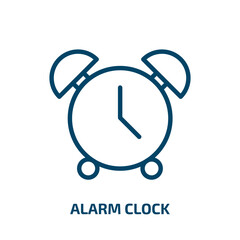 Poster - alarm clock icon from education collection. Thin linear alarm clock, timer, hour outline icon isolated on white background. Line vector alarm clock sign, symbol for web and mobile