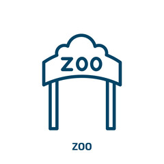 Poster - zoo icon from arcade collection. Thin linear zoo, wildlife, animal outline icon isolated on white background. Line vector zoo sign, symbol for web and mobile