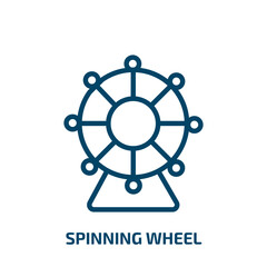 Poster - spinning wheel icon from entertainment collection. Thin linear spinning wheel, wheel, spin outline icon isolated on white background. Line vector spinning wheel sign, symbol for web and mobile