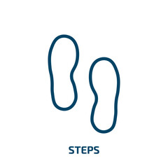 Poster - steps icon from general collection. Thin linear steps, business, step outline icon isolated on white background. Line vector steps sign, symbol for web and mobile