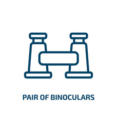 Poster - pair of binoculars icon from general collection. Thin linear pair of binoculars, instrument, pairs outline icon isolated on white background. Line vector pair of binoculars sign, symbol for web and