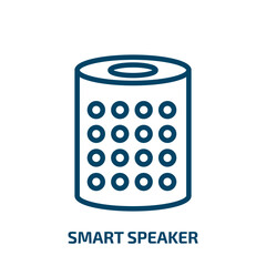 Poster - smart speaker icon from general collection. Thin linear smart speaker, speaker, sound outline icon isolated on white background. Line vector smart speaker sign, symbol for web and mobile