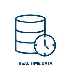 Poster - real time data icon from general collection. thin linear real time data, business, data outline icon