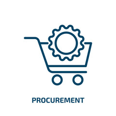 Poster - procurement icon from general collection. Thin linear procurement, business, money outline icon isolated on white background. Line vector procurement sign, symbol for web and mobile