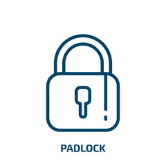 Poster - padlock icon from internet security collection. Thin linear padlock, security, lock outline icon isolated on white background. Line vector padlock sign, symbol for web and mobile