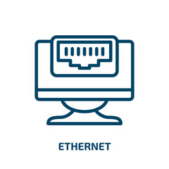 Poster - ethernet icon from internet security collection. thin linear ethernet, network, data outline icon is