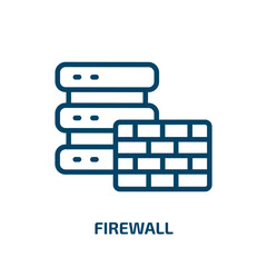Poster - firewall icon from internet security collection. Thin linear firewall, secure, safety outline icon isolated on white background. Line vector firewall sign, symbol for web and mobile
