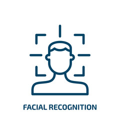 Poster - facial recognition icon from internet security collection. Thin linear facial recognition, technology, recognition outline icon isolated on white background. Line vector facial recognition sign,