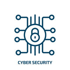 Poster - cyber security icon from internet security collection. thin linear cyber security, protection, secur