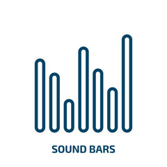 Poster - sound bars icon from music and media collection. Thin linear sound bars, sound, bar outline icon isolated on white background. Line vector sound bars sign, symbol for web and mobile