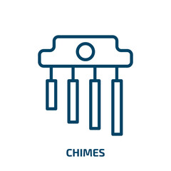 Poster - chimes icon from music and media collection. Thin linear chimes, culture, sound outline icon isolated on white background. Line vector chimes sign, symbol for web and mobile