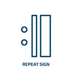 Poster - repeat sign icon from music and media collection. Thin linear repeat sign, repeat, arrow outline icon isolated on white background. Line vector repeat sign sign, symbol for web and mobile