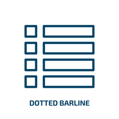 Poster - dotted barline icon from music and media collection. Thin linear dotted barline, button, music outline icon isolated on white background. Line vector dotted barline sign, symbol for web and mobile