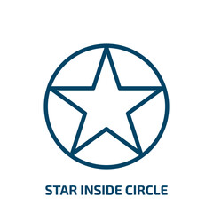 Poster - star inside circle icon from nautical collection. Thin linear star inside circle, circle, round outline icon isolated on white background. Line vector star inside circle sign, symbol for web and
