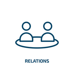 Poster - relations icon from people collection. Thin linear relations, business, internet outline icon isolated on white background. Line vector relations sign, symbol for web and mobile