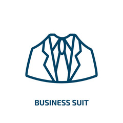 Poster - business suit icon from people collection. Thin linear business suit, suit, business outline icon isolated on white background. Line vector business suit sign, symbol for web and mobile