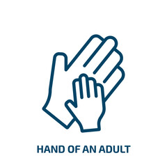 Poster - hand of an adult icon from people collection. Thin linear hand of an adult, person, adult outline icon isolated on white background. Line vector hand of an adult sign, symbol for web and mobile
