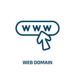 Poster - web domain icon from programming collection. thin linear web domain, business, technology outline ic