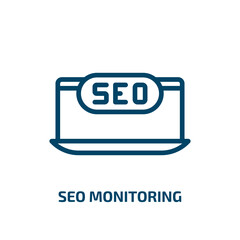 Poster - seo monitoring icon from programming collection. Thin linear seo monitoring, data, network outline icon isolated on white background. Line vector seo monitoring sign, symbol for web and mobile