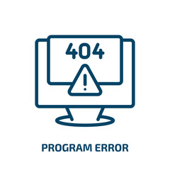 Poster - program error icon from programming collection. thin linear program error, error, program outline ic