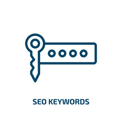Poster - seo keywords icon from programming collection. Thin linear seo keywords, internet, seo outline icon isolated on white background. Line vector seo keywords sign, symbol for web and mobile