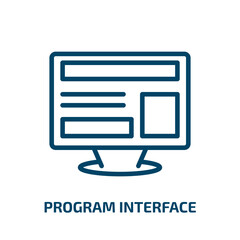 Poster - program interface icon from programming collection. Thin linear program interface, app, internet outline icon isolated on white background. Line vector program interface sign, symbol for web and