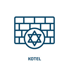 Poster - kotel icon from religion collection. Thin linear kotel, jewish, jerusalem outline icon isolated on white background. Line vector kotel sign, symbol for web and mobile