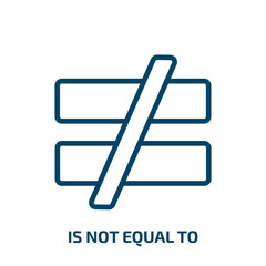 Poster - is not equal to icon from signs collection. Thin linear is not equal to, collection, equal outline icon isolated on white background. Line vector is not equal to sign, symbol for web and mobile
