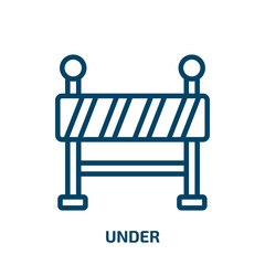 Poster - under icon from signs collection. Thin linear under, website, internet outline icon isolated on white background. Line vector under sign, symbol for web and mobile
