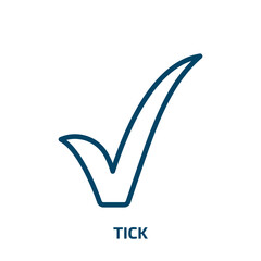 Poster - tick icon from signs collection. Thin linear tick, yes, check outline icon isolated on white background. Line vector tick sign, symbol for web and mobile
