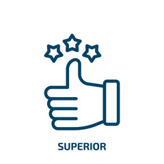 Poster - superior icon from signs collection. Thin linear superior, excellent, business outline icon isolated on white background. Line vector superior sign, symbol for web and mobile