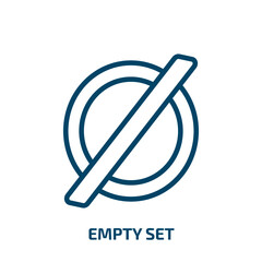 Poster - empty set symbol icon from signs collection. Thin linear empty set symbol, empty, business outline icon isolated on white background. Line vector empty set symbol sign, symbol for web and mobile