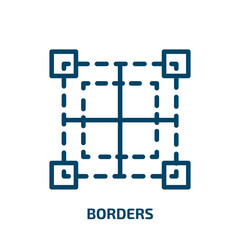 Poster - borders icon from signs collection. Thin linear borders, border, collection outline icon isolated on white background. Line vector borders sign, symbol for web and mobile