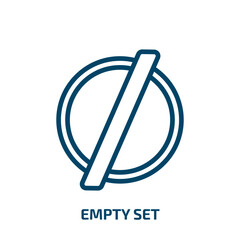 Poster - empty set icon from signs collection. Thin linear empty set, empty, tag outline icon isolated on white background. Line vector empty set sign, symbol for web and mobile