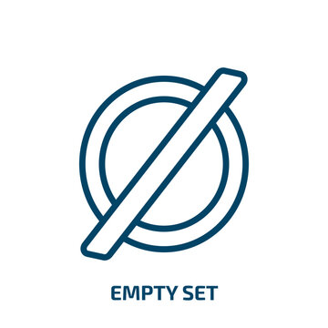 empty set symbol icon from signs collection. Thin linear empty set symbol, empty, business outline icon isolated on white background. Line vector empty set symbol sign, symbol for web and mobile