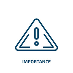 Poster - importance icon from social media marketing collection. Thin linear importance, exclamation, important outline icon isolated on white background. Line vector importance sign, symbol for web and mobile