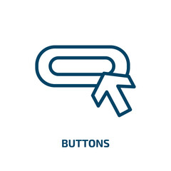 Poster - buttons icon from social media marketing collection. Thin linear buttons, media, button outline icon isolated on white background. Line vector buttons sign, symbol for web and mobile